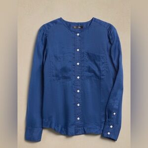 NWT Banana Republic 100% Ramie Button Down Shirt Blouse Women’s M